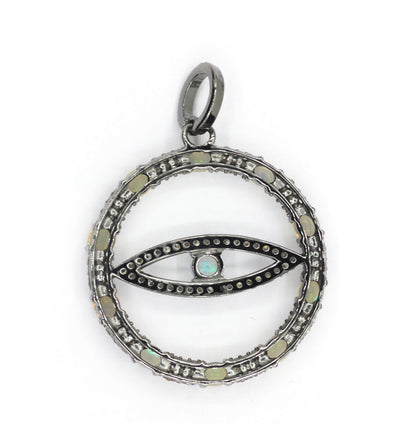 Evil Eye Pave Diamond Pendant