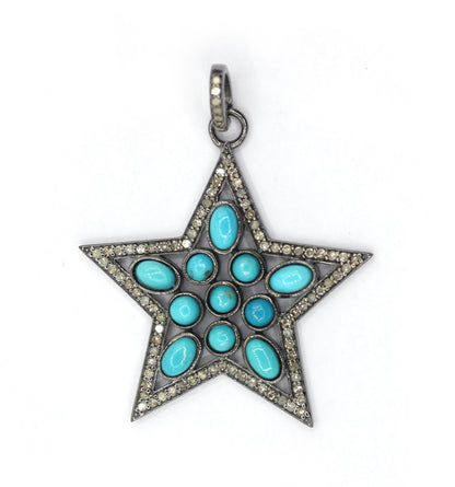 Star Pave Diamond Pendant