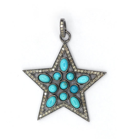 Star Pave Diamond Pendant