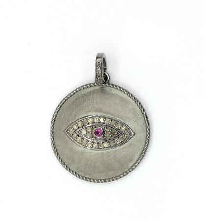 Evil Eye Pave Diamond Pendant
