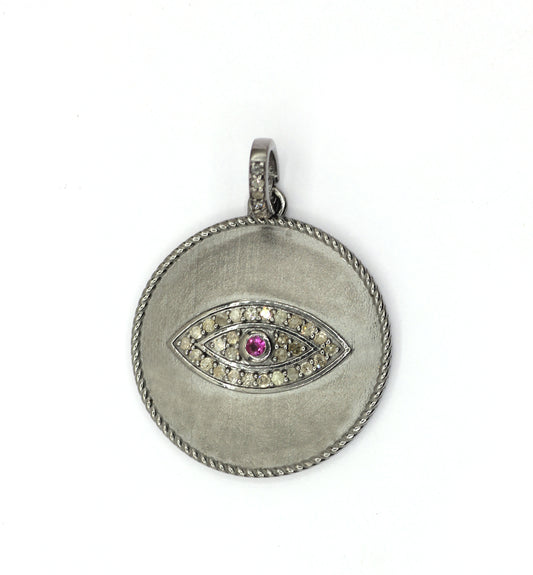 Evil Eye Pave Diamond Pendant