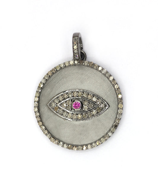 Evil Eye Pave Diamond Pendant