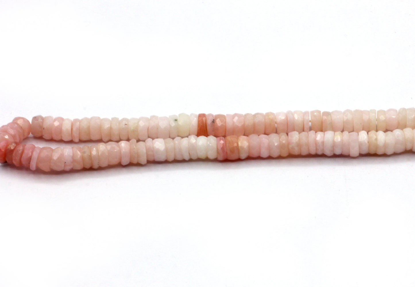 Pink Opal Faceted Heshi, Faceted Donut, Faceted Tyre