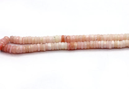 Pink Opal Faceted Heshi, Faceted Donut, Faceted Tyre