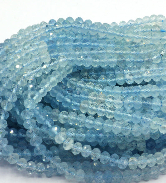 Aquamarine Faceted Beads.