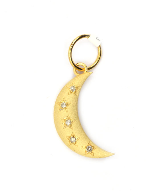 Moon 14k Solid Gold Diamond Pendants.