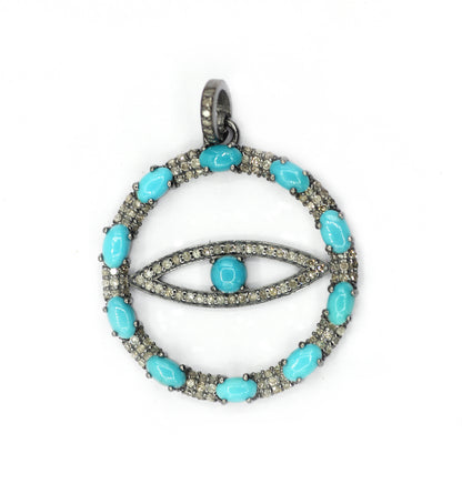 Evil Eye Pave Diamond Pendant