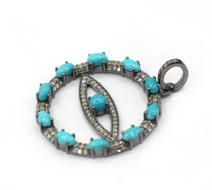Evil Eye Pave Diamond Pendant