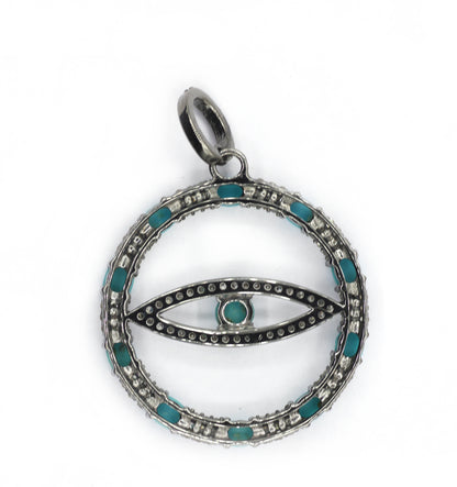 Evil Eye Pave Diamond Pendant