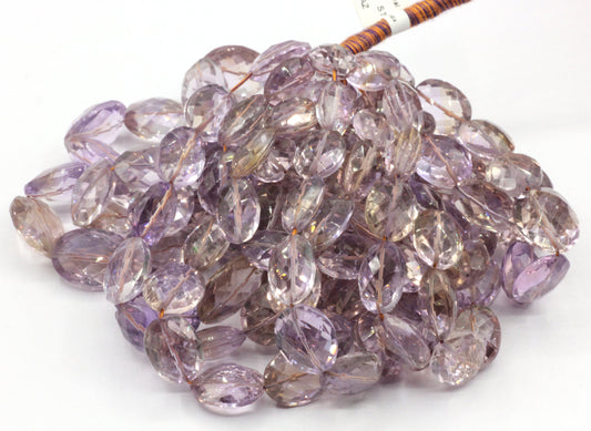 Ametrine Faceted Oval Bead Real