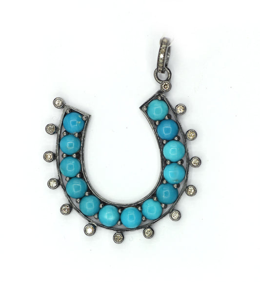Horse shoe Pave Diamond Pendant