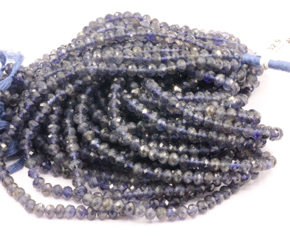 Blue Iolite Beads Faceted 5mm to 6mm Rondelle