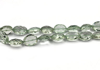 Green Ametrine Oval faceted Bead, Size 18x11 mm