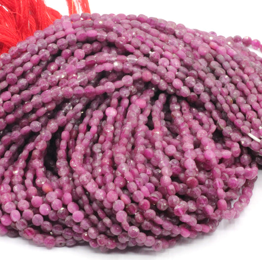 Ruby Faceted Coin Beads.