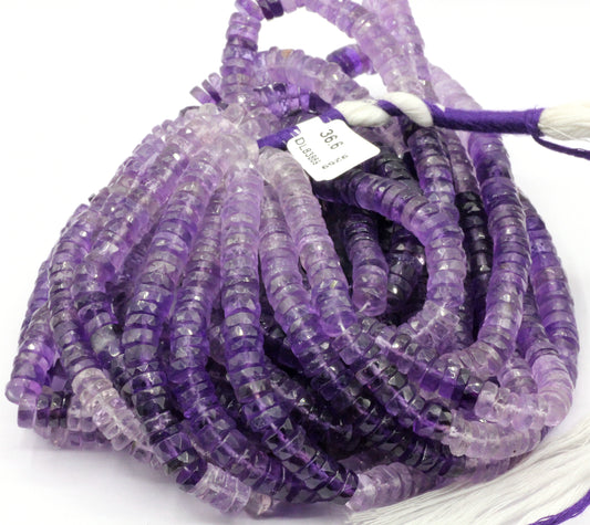 Amethyst Faceted Heshi, Faceted Donut, Faceted Tyre