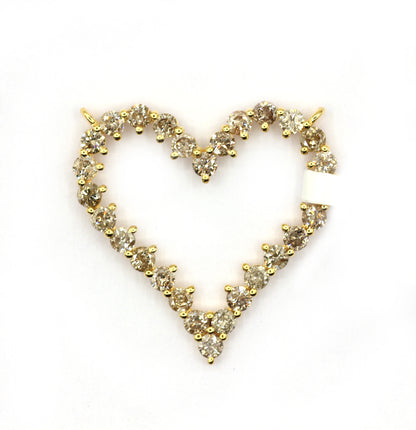 Heart 14k Solid Gold Diamond Pendants.
