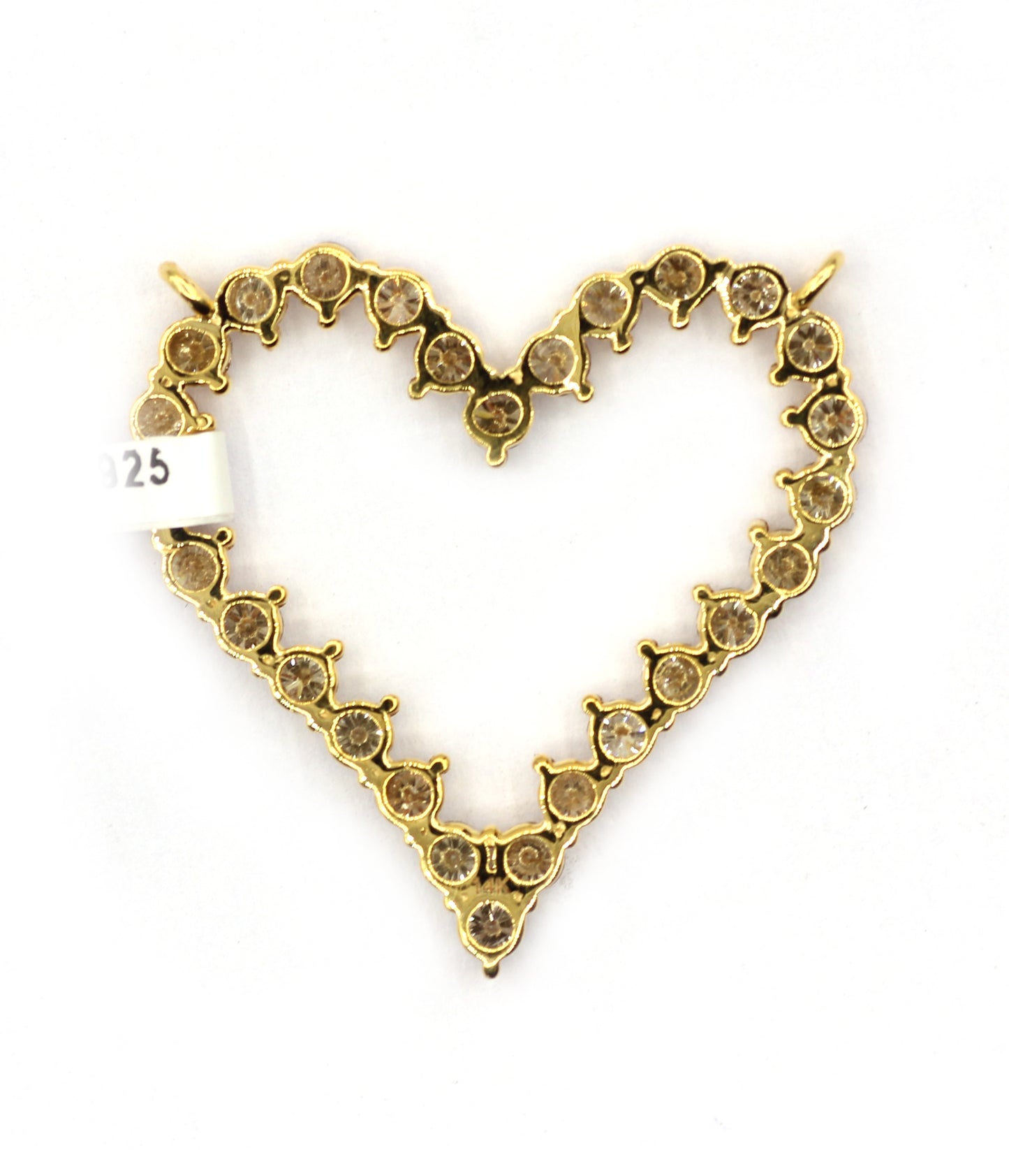 Heart 14k Solid Gold Diamond Pendants.