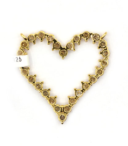 Heart 14k Solid Gold Diamond Pendants.