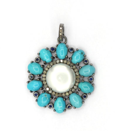 Round Pave Diamond Pendant