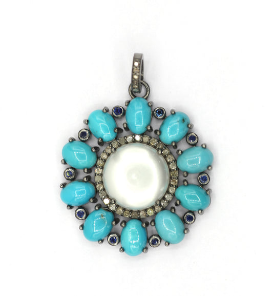 Round Pave Diamond Pendant