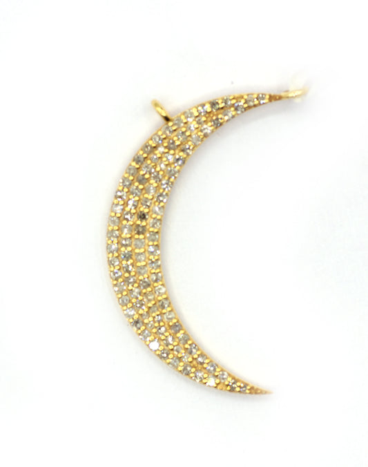 Moon 14k Solid Gold Diamond Pendants.