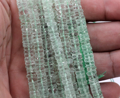 Green Amethyst Faceted Heshi, Faceted Donut, Faceted Tyre