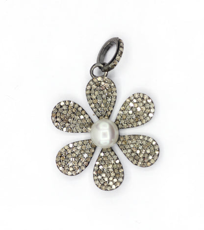 Flower Pave Diamond Pendant