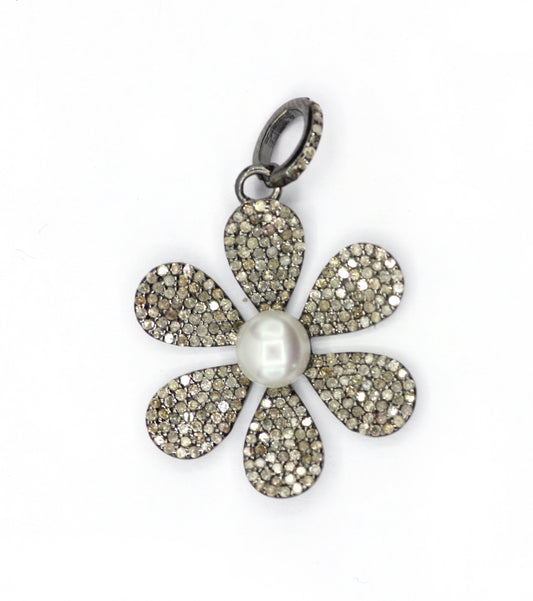 Flower Pave Diamond Pendant