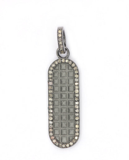 Rectangle Pave Diamond Pendant