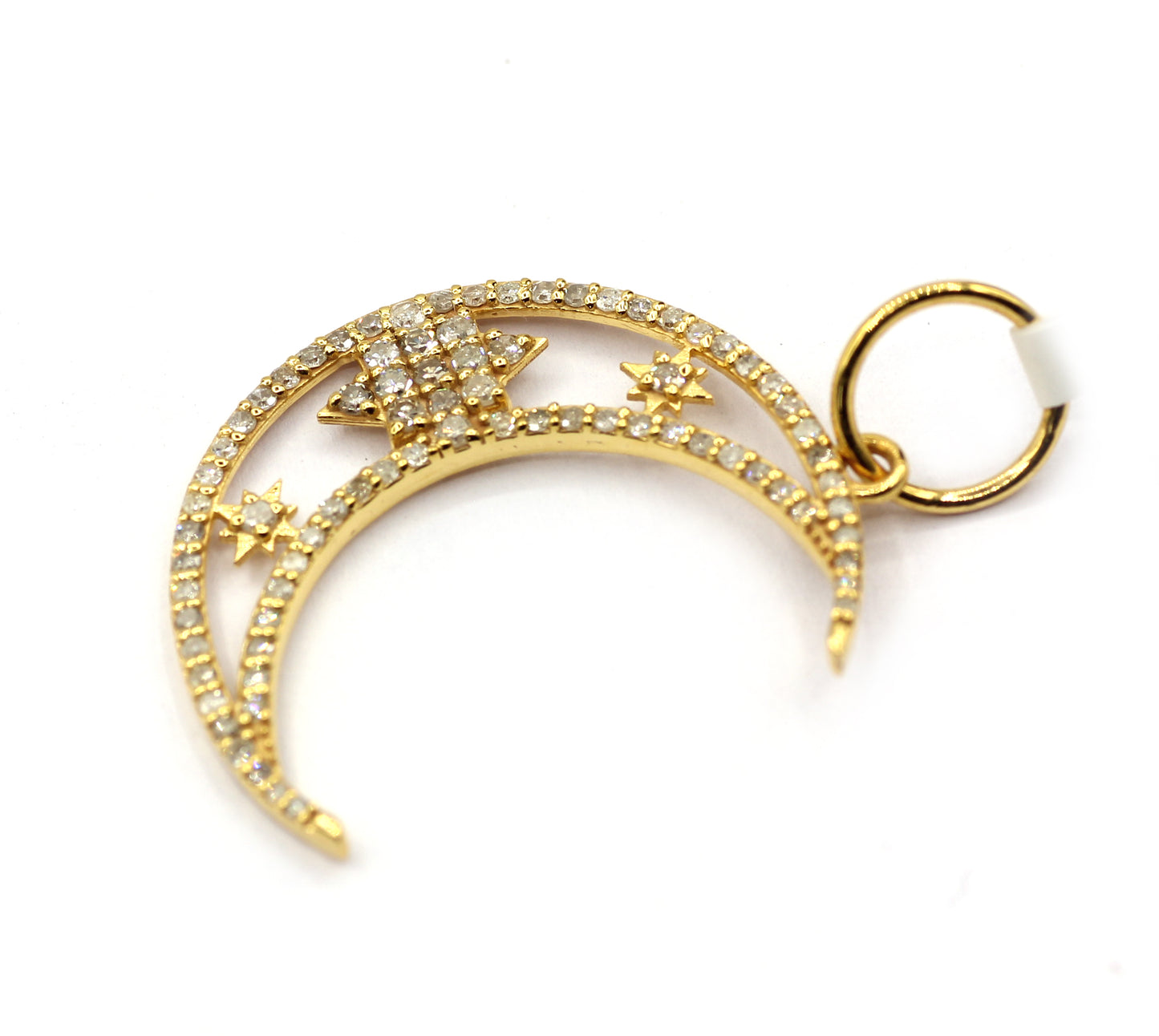 Moon 14k Solid Gold Diamond Pendants.