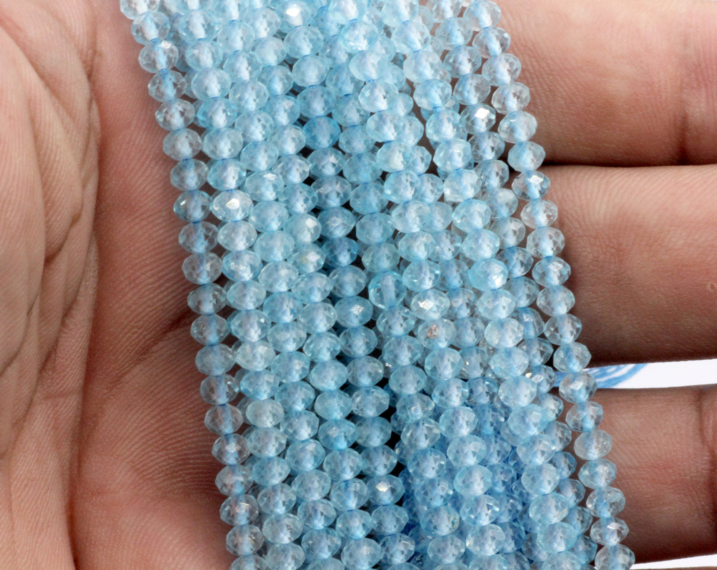 Topaz Blue Faceted Beads