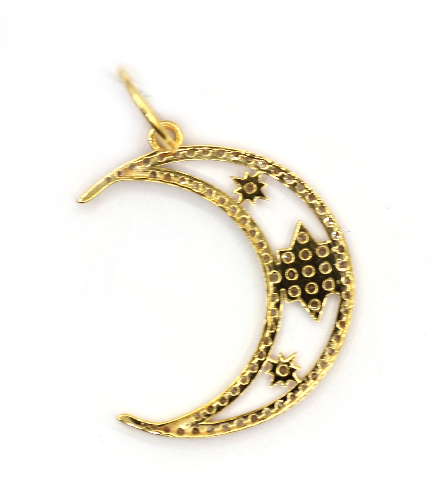 Moon 14k Solid Gold Diamond Pendants.