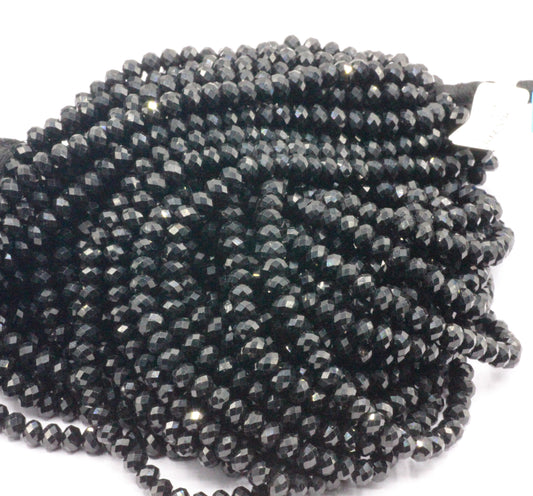 Black Spinel  Faceted Beads.
