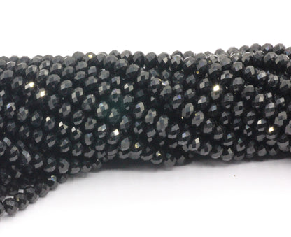 Black Spinel  Faceted Beads.
