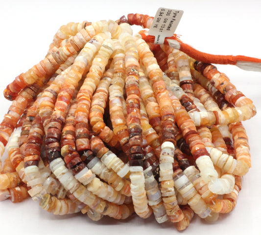 Fire Opal Faceted Heshi, Faceted Donut, Faceted Tyre