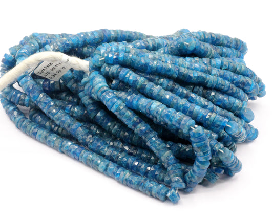 Apatite Faceted Heshi, Faceted Donut, Faceted Tyre