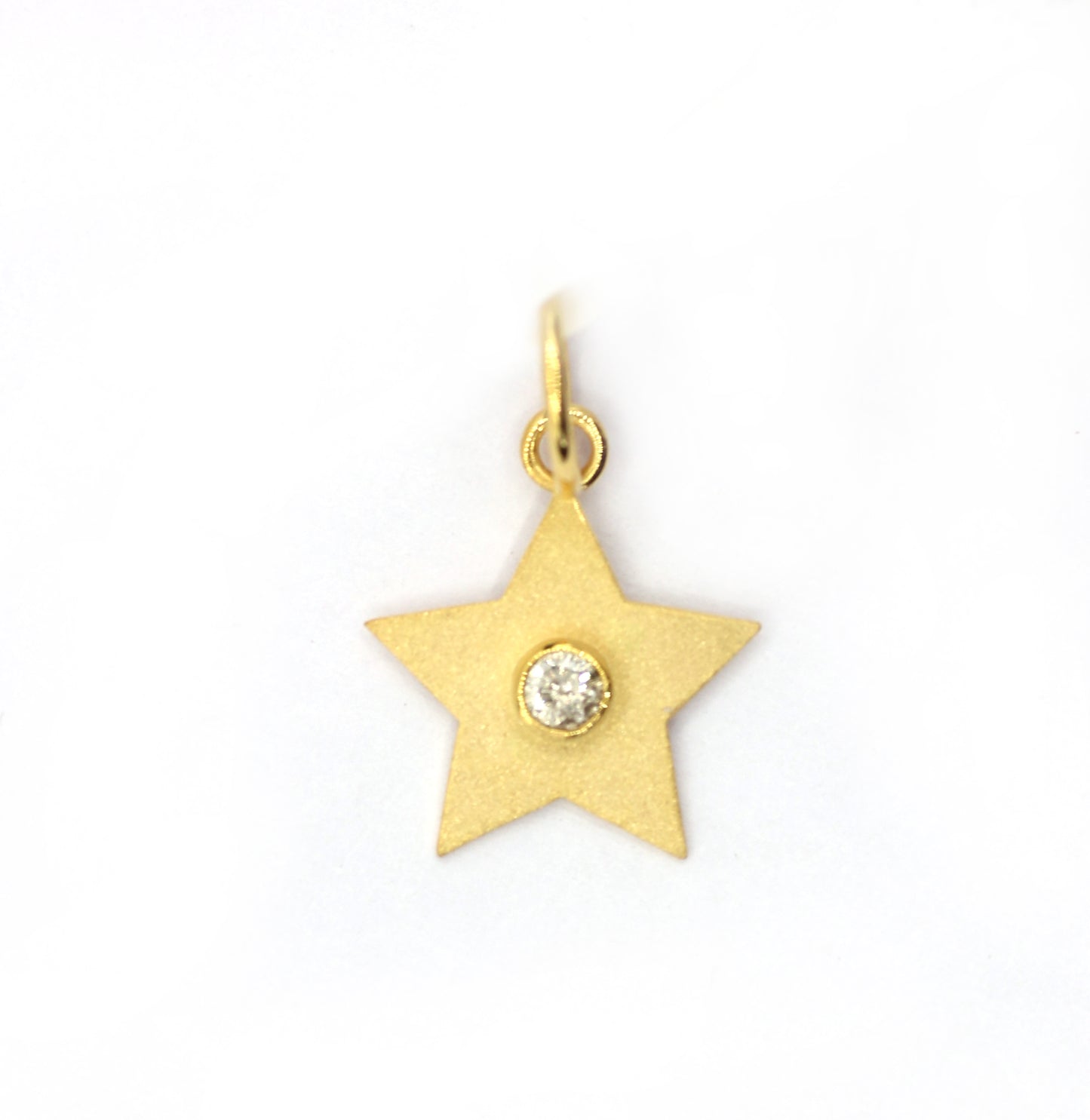 Star 14k Solid Gold Diamond Pendants.