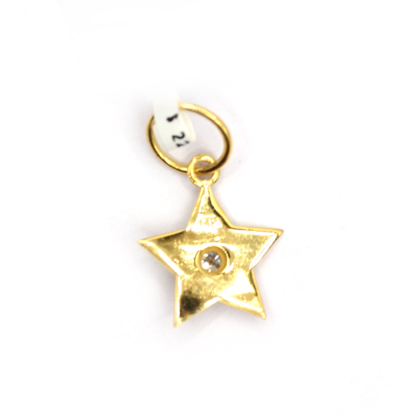 Star 14k Solid Gold Diamond Pendants.