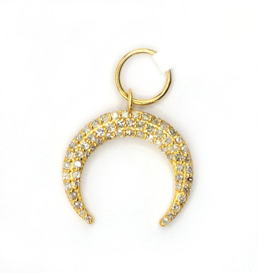 Moon 14k Solid Gold Diamond Pendants.