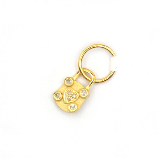 Lock 14k Solid Gold Diamond Pendants