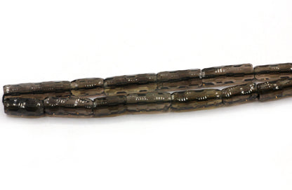 Smoky quartz Faceted Tube Beads