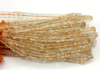 Citrine quartz Faceted Tube Beads.
