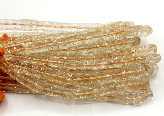 Citrine quartz Faceted Tube Beads.