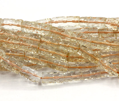 Citrine quartz Faceted Tube Beads.