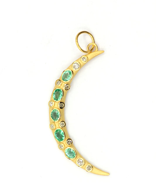 Moon 14k Solid Gold Diamond Pendants.