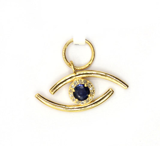 Evil Eye 14k Solid Gold Diamond Pendants.