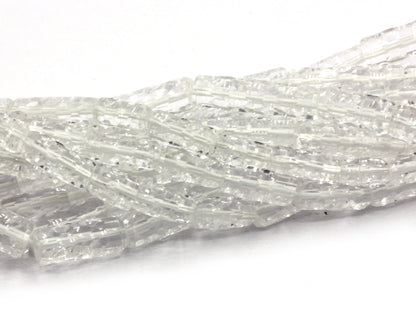 Crystal Quartzs Faceted Tube Beads