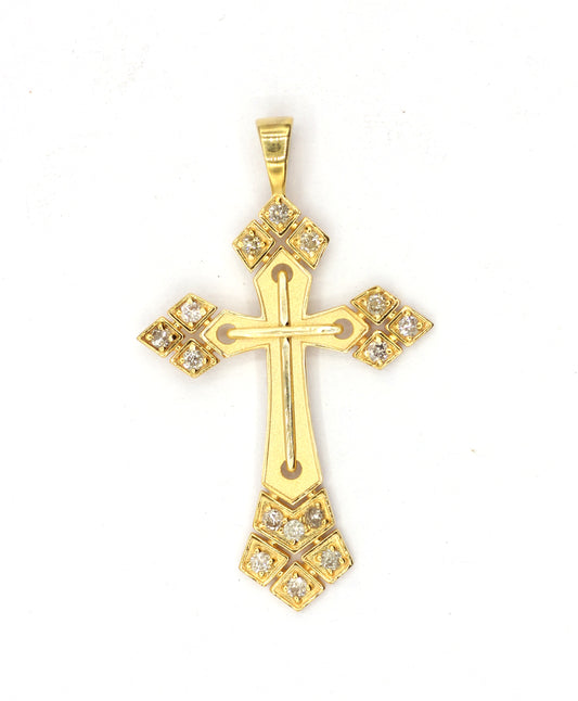 Cross 14k Solid Gold Diamond Pendants.