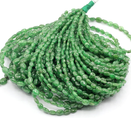 Tsavorite Oval Smooth Bead