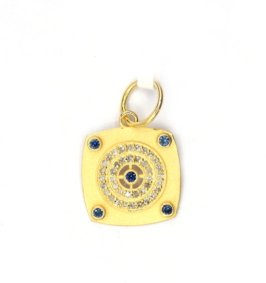 Square 14k Solid Gold Diamond Pendants.